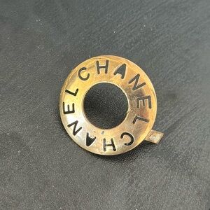 CHANEL Gold-Tone Circular Logo Hardware Accent
